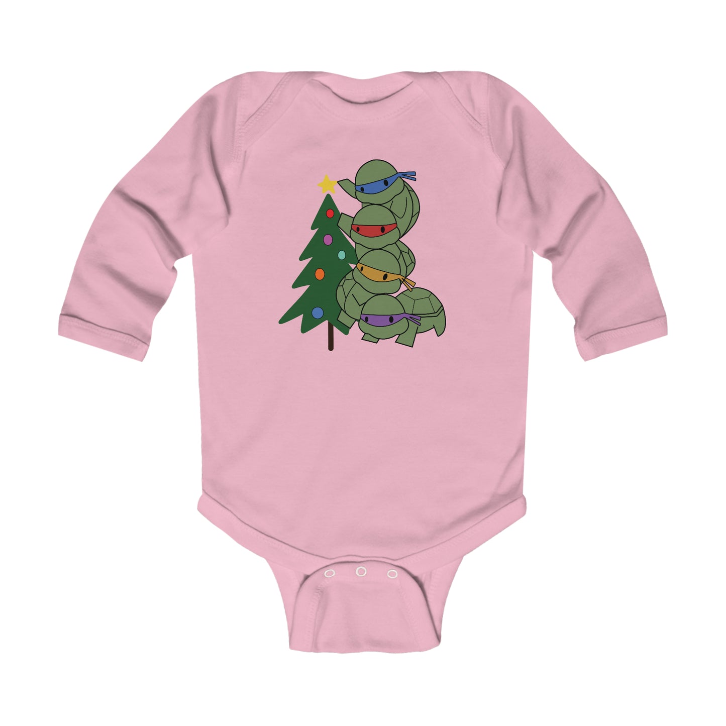 Christmas - Turtle and Tree - Infant Long Sleeve Bodysuit