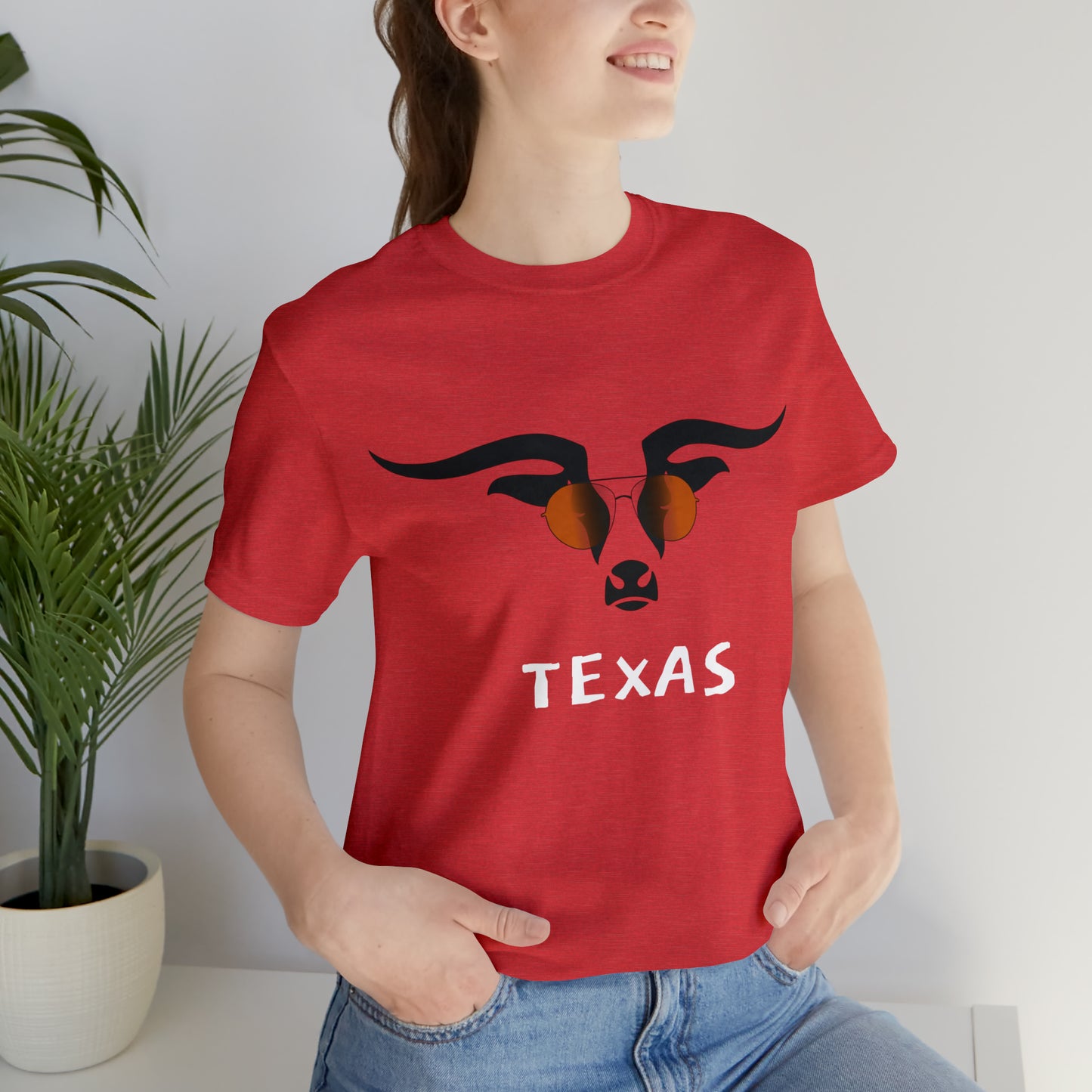 Texas - Longhorn Sunglasses - Unisex Jersey Short Sleeve Tee