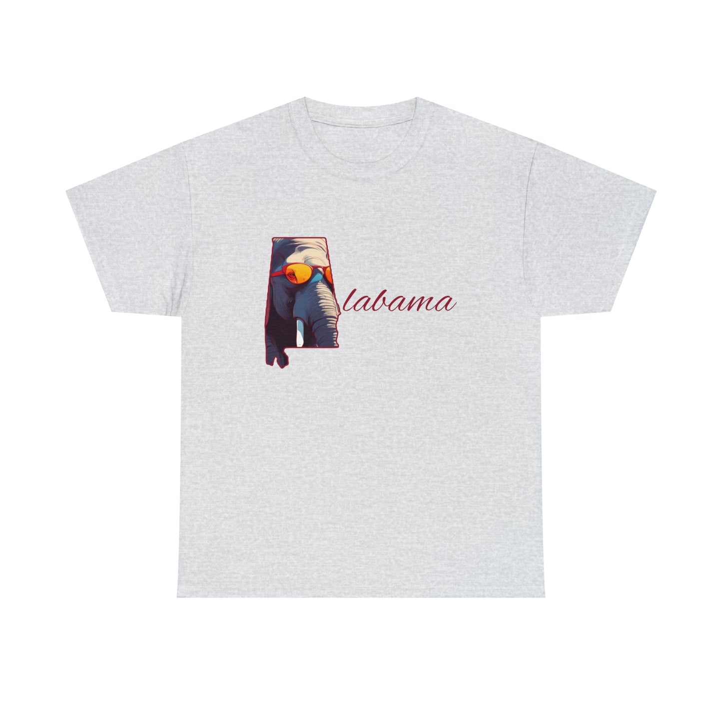 Alabama - Elephant State Outline - Unisex Heavy Cotton Tee