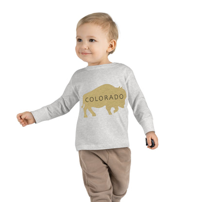 Colorado - Buffalo Silhouette - Toddler Long Sleeve Tee