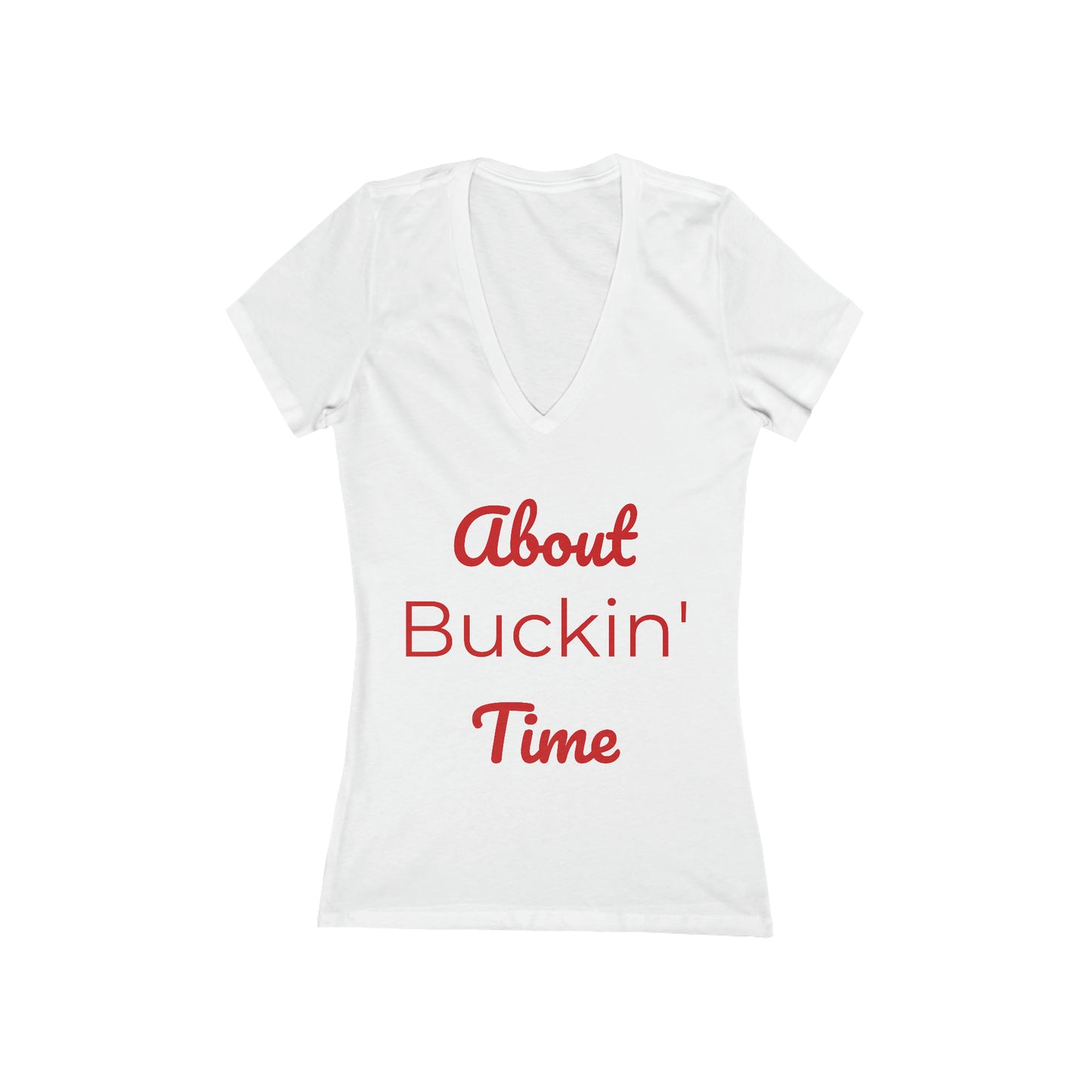 Ohio State - Buckin - Women's Jersey Short Sleeve Deep V-Neck Tee