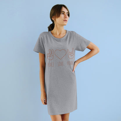 Texas - Peace Love Horns - Organic T-Shirt Dress