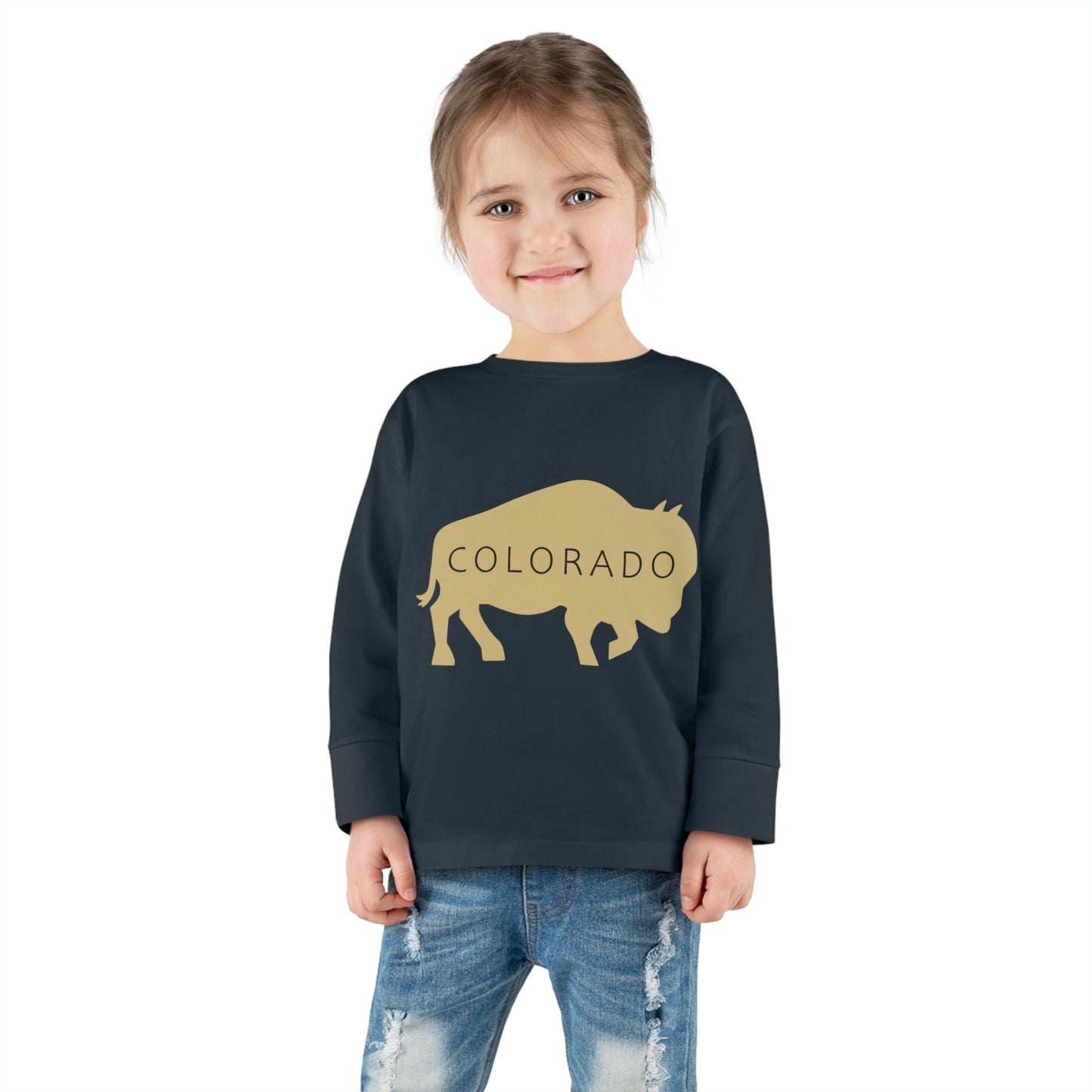 Colorado - Buffalo Silhouette - Toddler Long Sleeve Tee