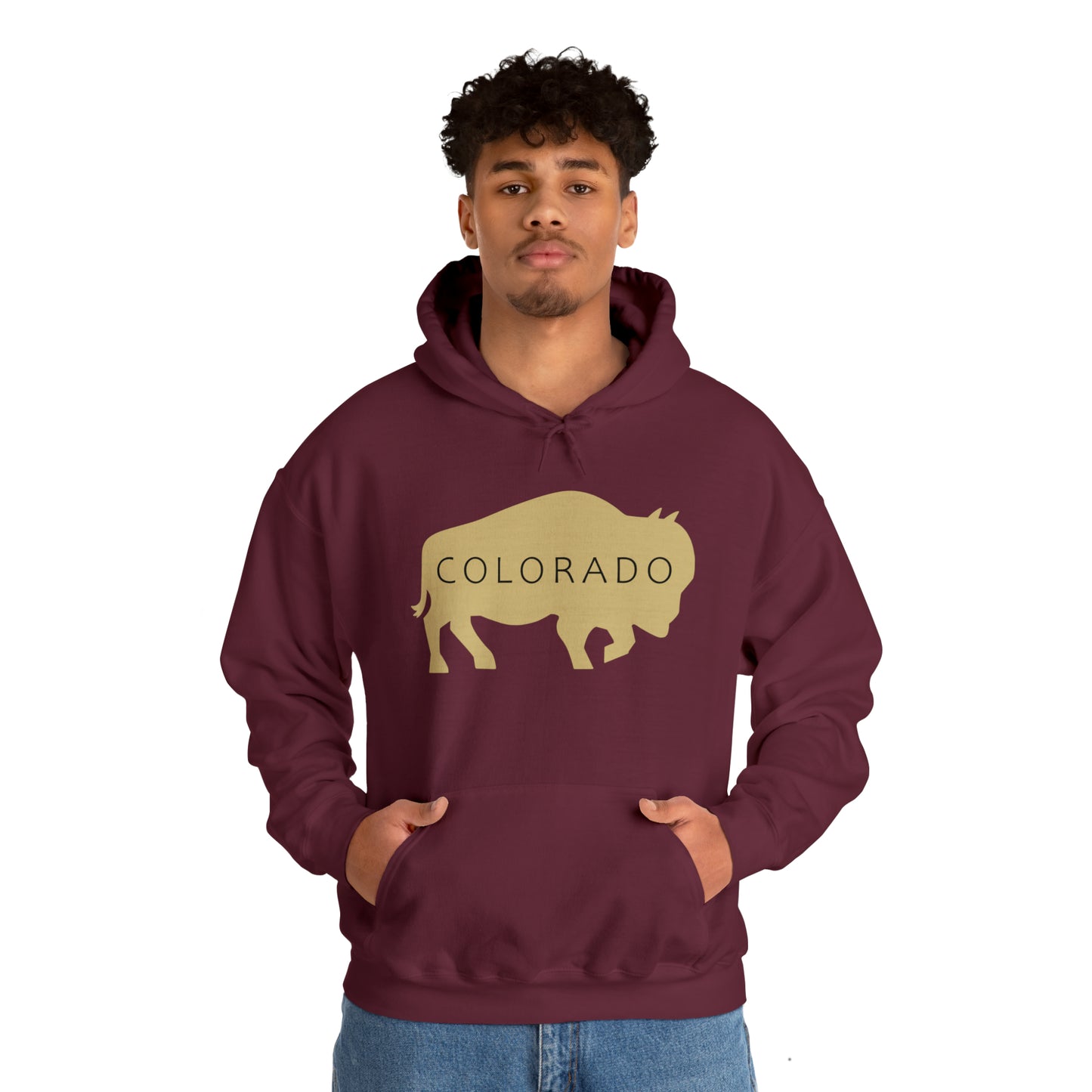 Colorado - Buffalo Silhouette - Unisex Heavy Blend™ Hooded Sweatshirt