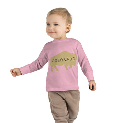 Colorado - Buffalo Silhouette - Toddler Long Sleeve Tee