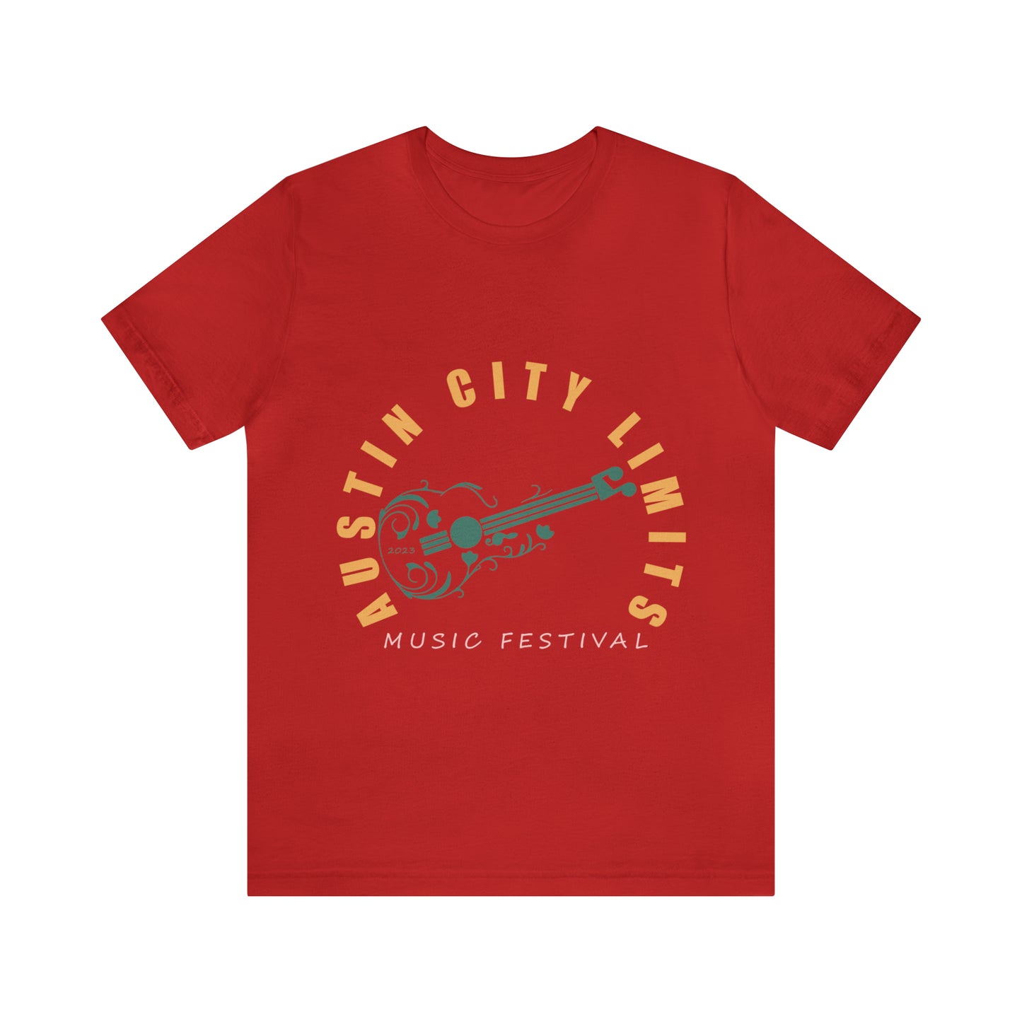 Austin - ACL - Guitar Circle Text - Unisex Jersey Short Sleeve Tee