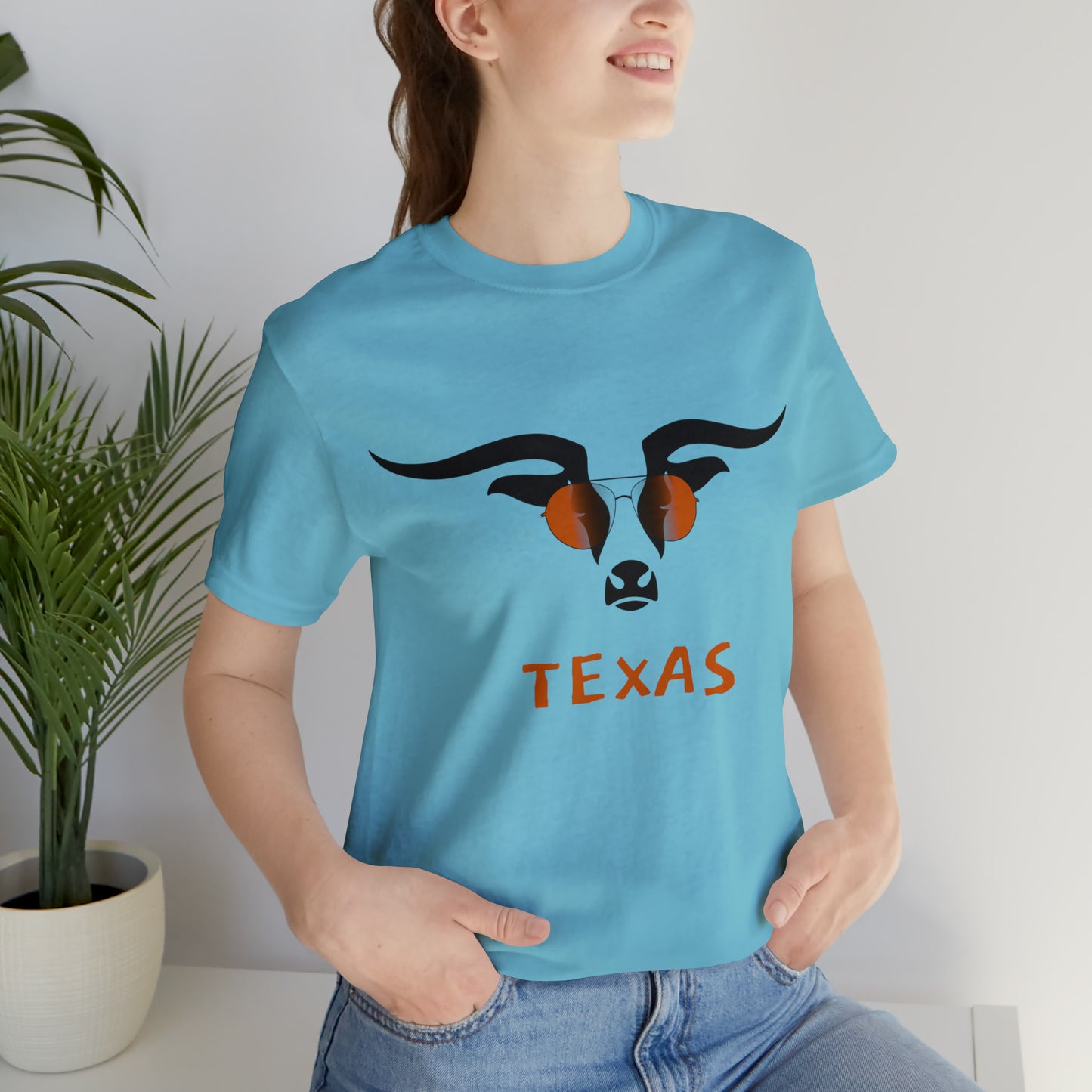 Texas - Longhorn Sunglasses - Unisex Jersey Short Sleeve Tee