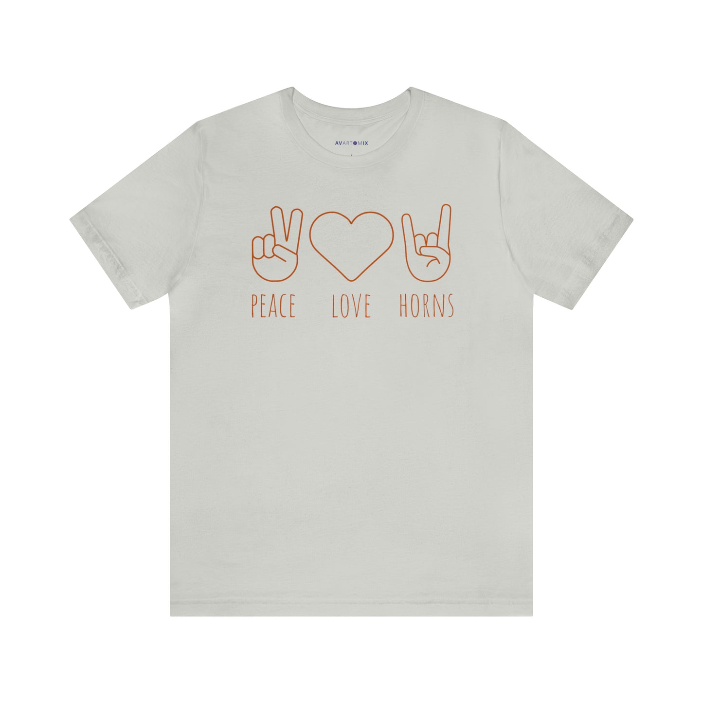 Texas - Peace Love Horns - Unisex Jersey Short Sleeve Tee