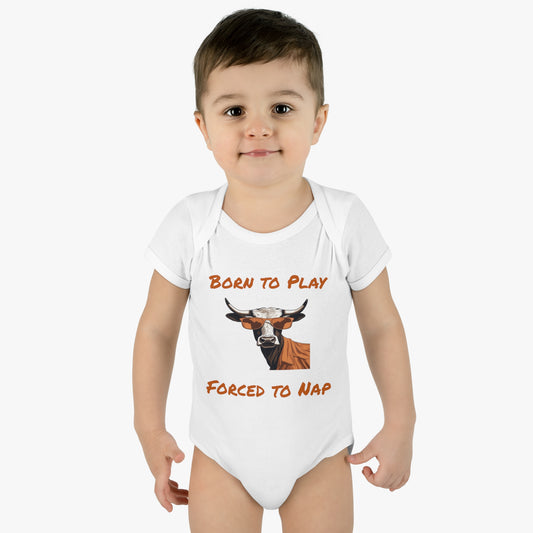 Texas - Born to Play - Infant Baby Rib Bodysuit