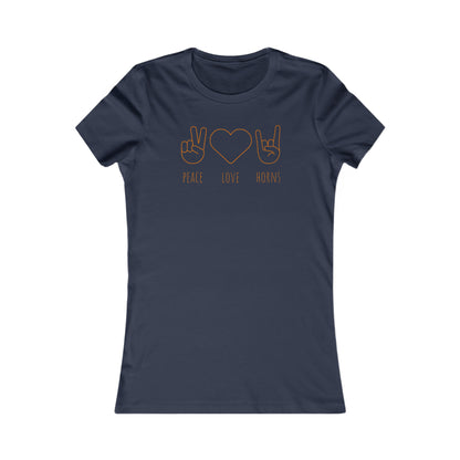 Texas - Peace Love Horns - Women's Favorite Tee