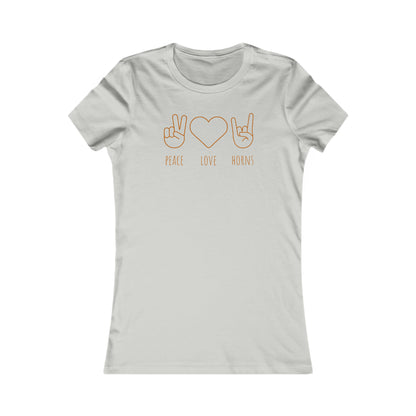 Texas - Peace Love Horns - Women's Favorite Tee