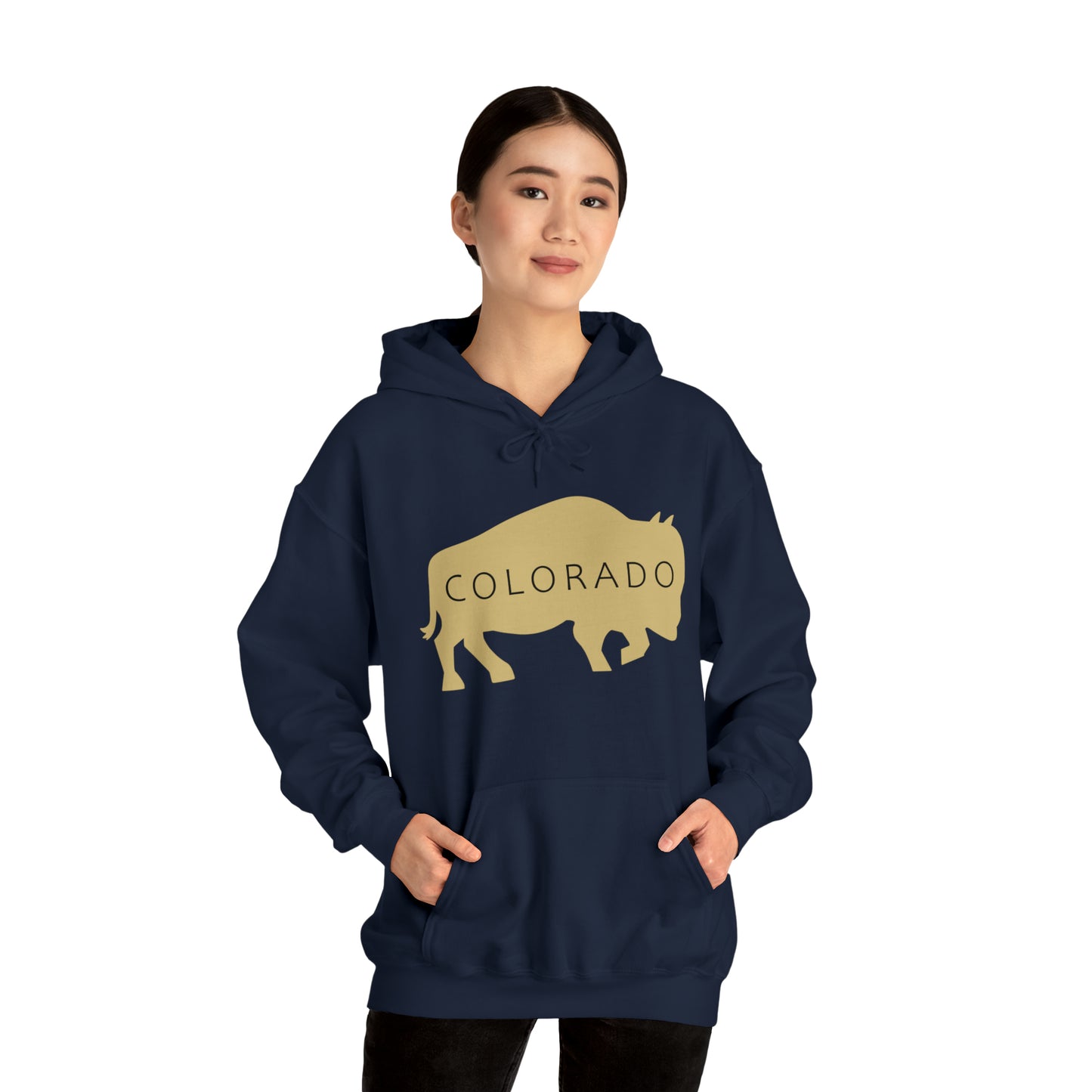 Colorado - Buffalo Silhouette - Unisex Heavy Blend™ Hooded Sweatshirt