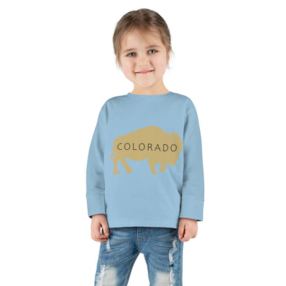 Colorado - Buffalo Silhouette - Toddler Long Sleeve Tee