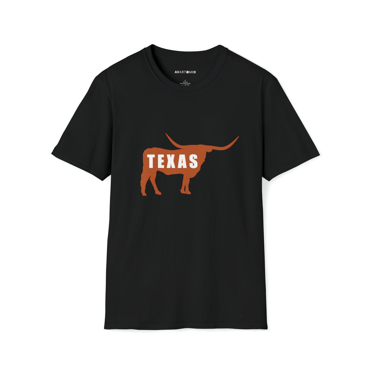 Texas - Longhorn Silhouette - Unisex Softstyle T-Shirt