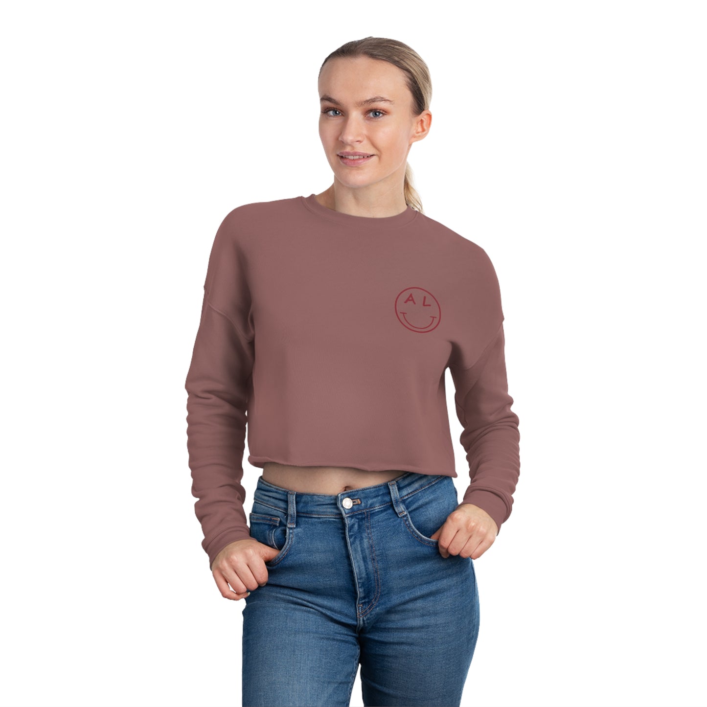 Alabama - Smiley Face - Women's Cropped Sweatshirt