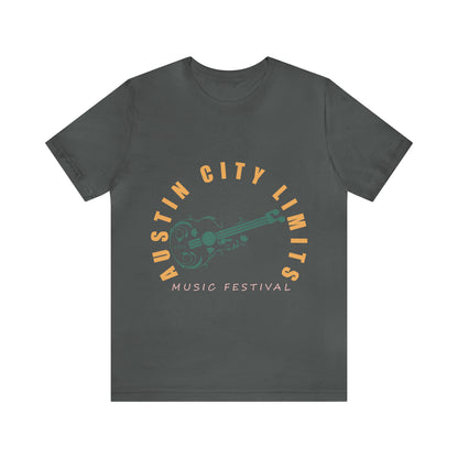 Austin - ACL - Guitar Circle Text - Unisex Jersey Short Sleeve Tee