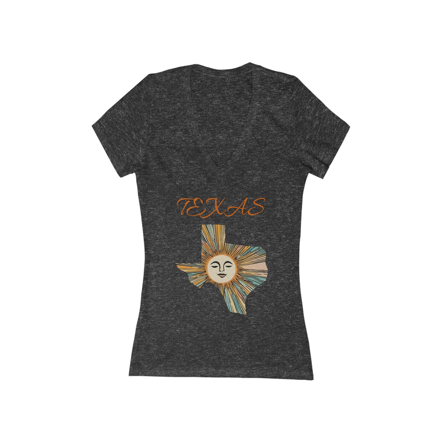 Texas Sun - Women's Jersey Short Sleeve Deep V-Neck Tee