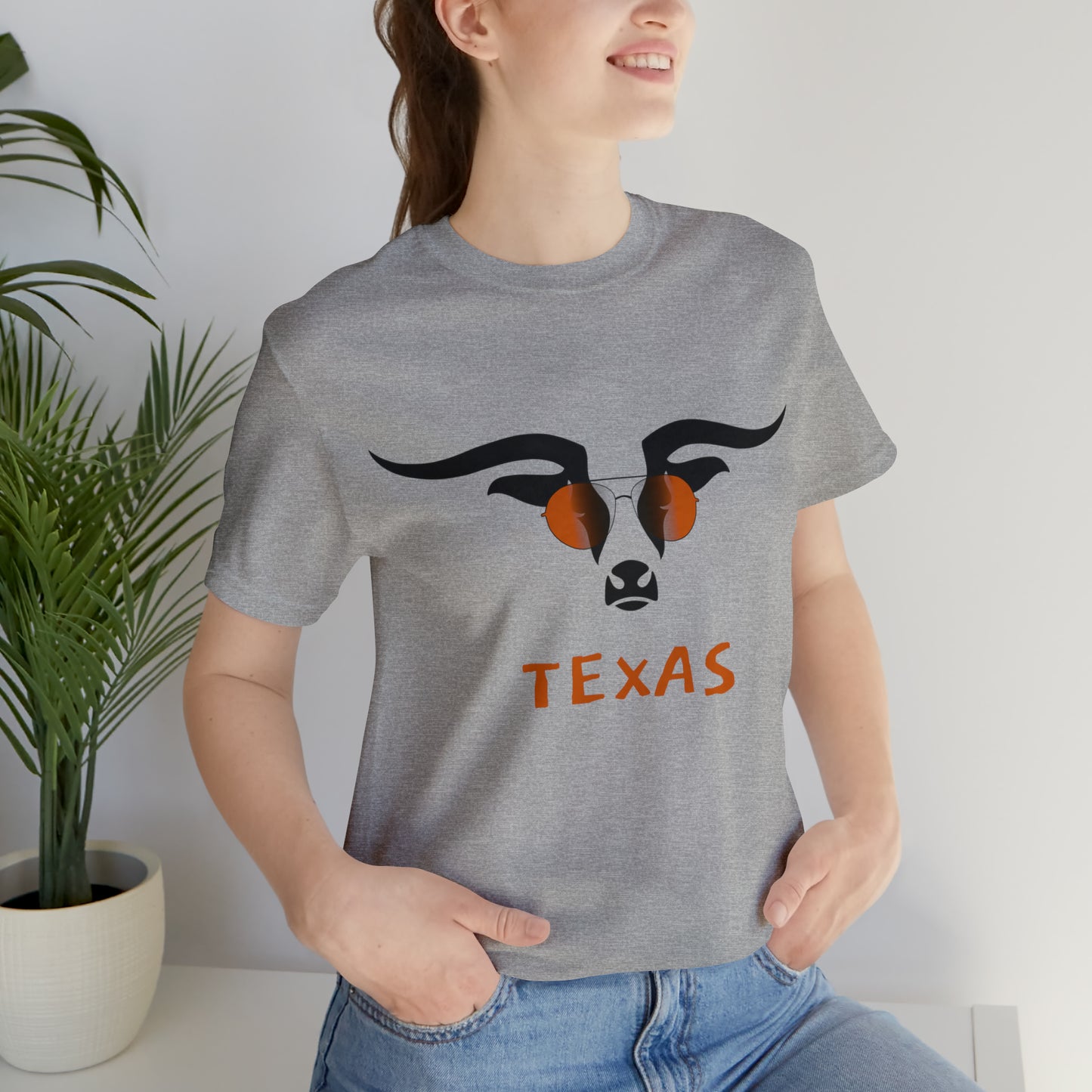 Texas - Longhorn Sunglasses - Unisex Jersey Short Sleeve Tee