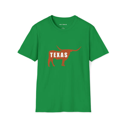 Texas - Longhorn Silhouette - Unisex Softstyle T-Shirt