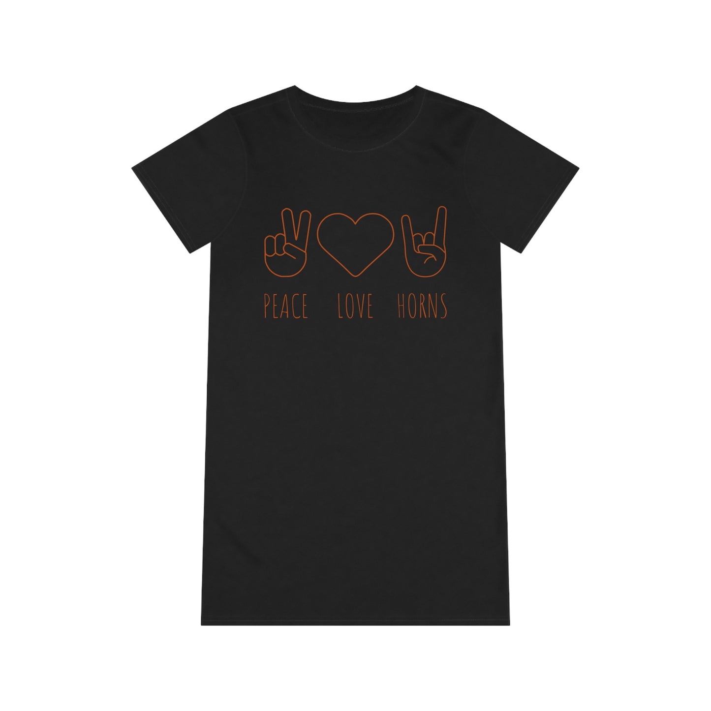 Texas - Peace Love Horns - Organic T-Shirt Dress