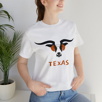 Texas - Longhorn Sunglasses - Unisex Jersey Short Sleeve Tee