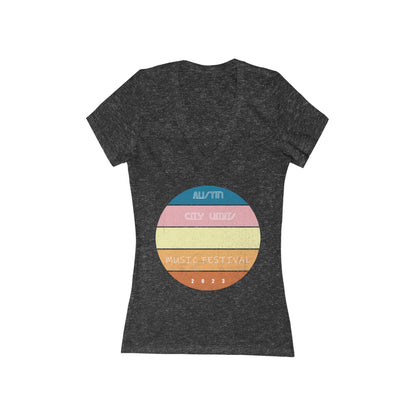 Austin - ACL - Sunset - Women's Jersey Short Sleeve Deep V-Neck Tee