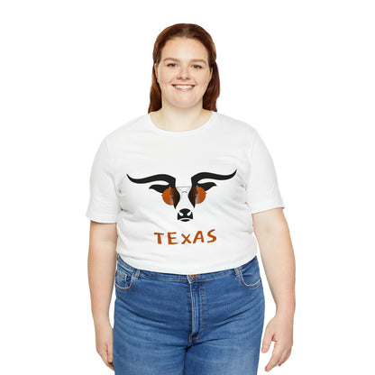 Texas - Longhorn Sunglasses - Unisex Jersey Short Sleeve Tee