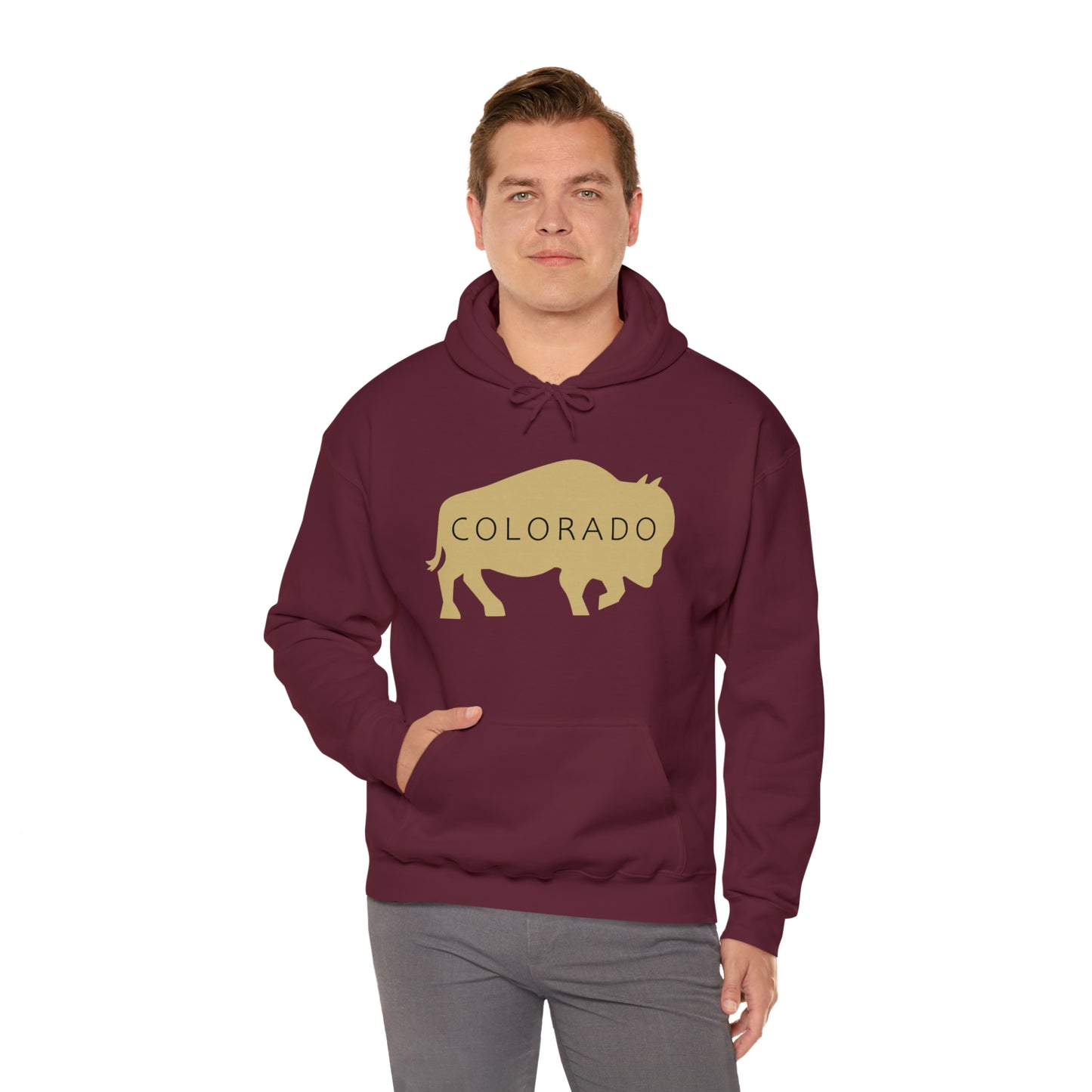 Colorado - Buffalo Silhouette - Unisex Heavy Blend™ Hooded Sweatshirt