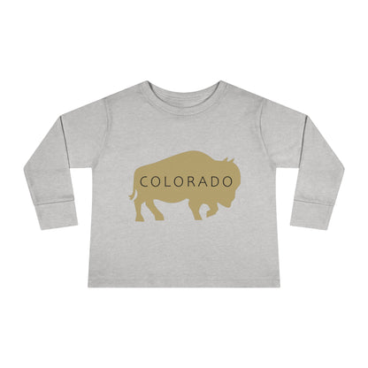 Colorado - Buffalo Silhouette - Toddler Long Sleeve Tee