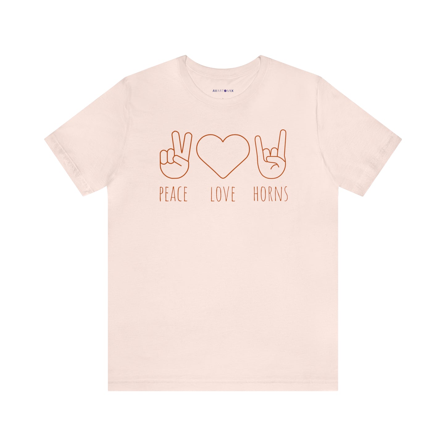 Texas - Peace Love Horns - Unisex Jersey Short Sleeve Tee