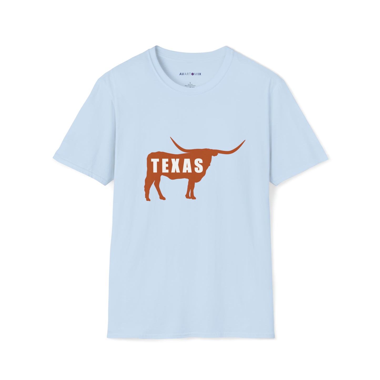 Texas - Longhorn Silhouette - Unisex Softstyle T-Shirt