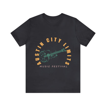 Austin - ACL - Guitar Circle Text - Unisex Jersey Short Sleeve Tee