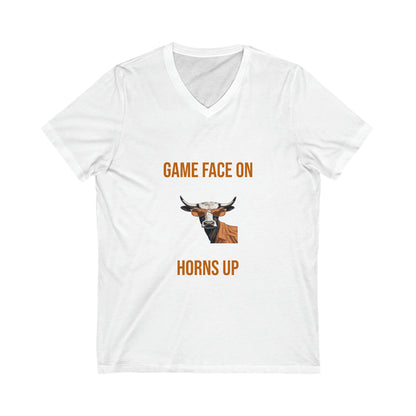 Longhorns - Unisex Jersey Short Sleeve V-Neck Tee