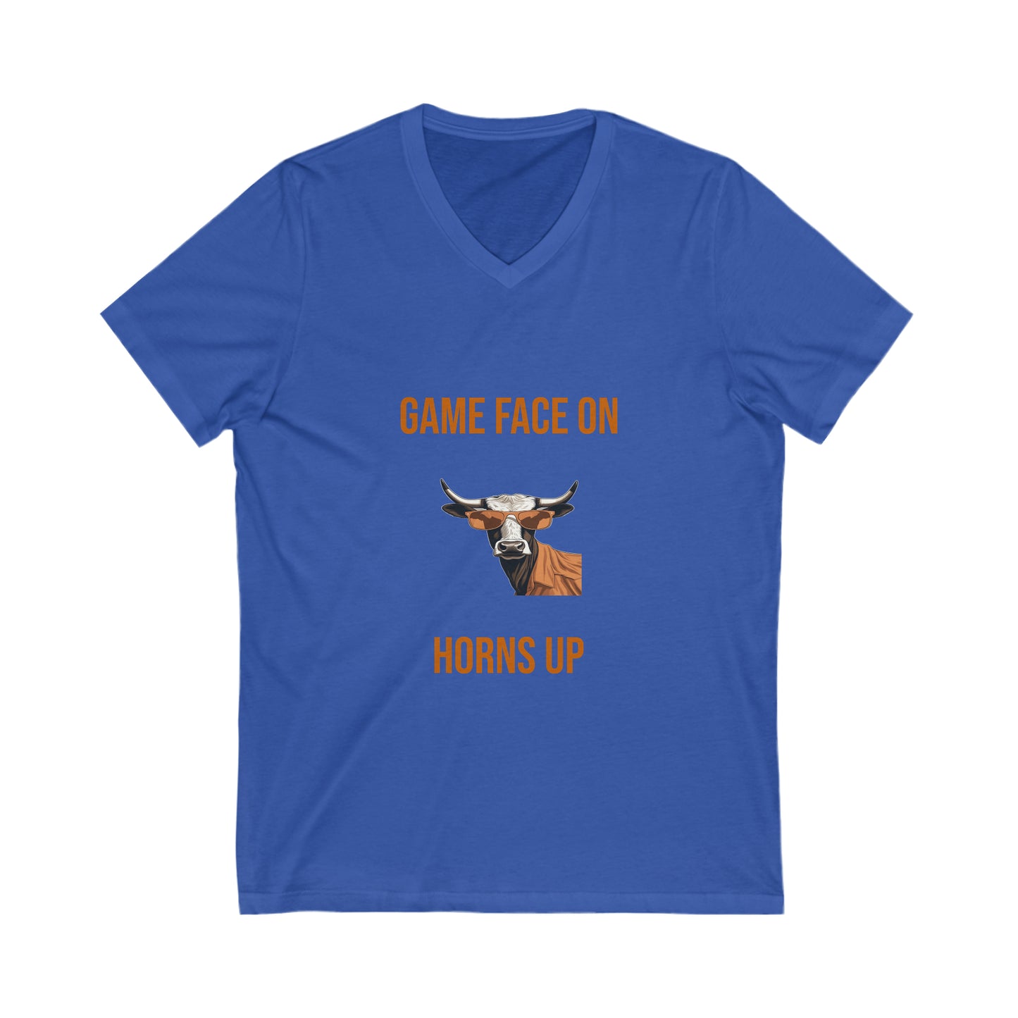 Longhorns - Unisex Jersey Short Sleeve V-Neck Tee