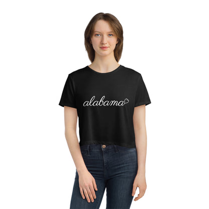 Alabama - Heart - Women's Flowy Cropped Tee