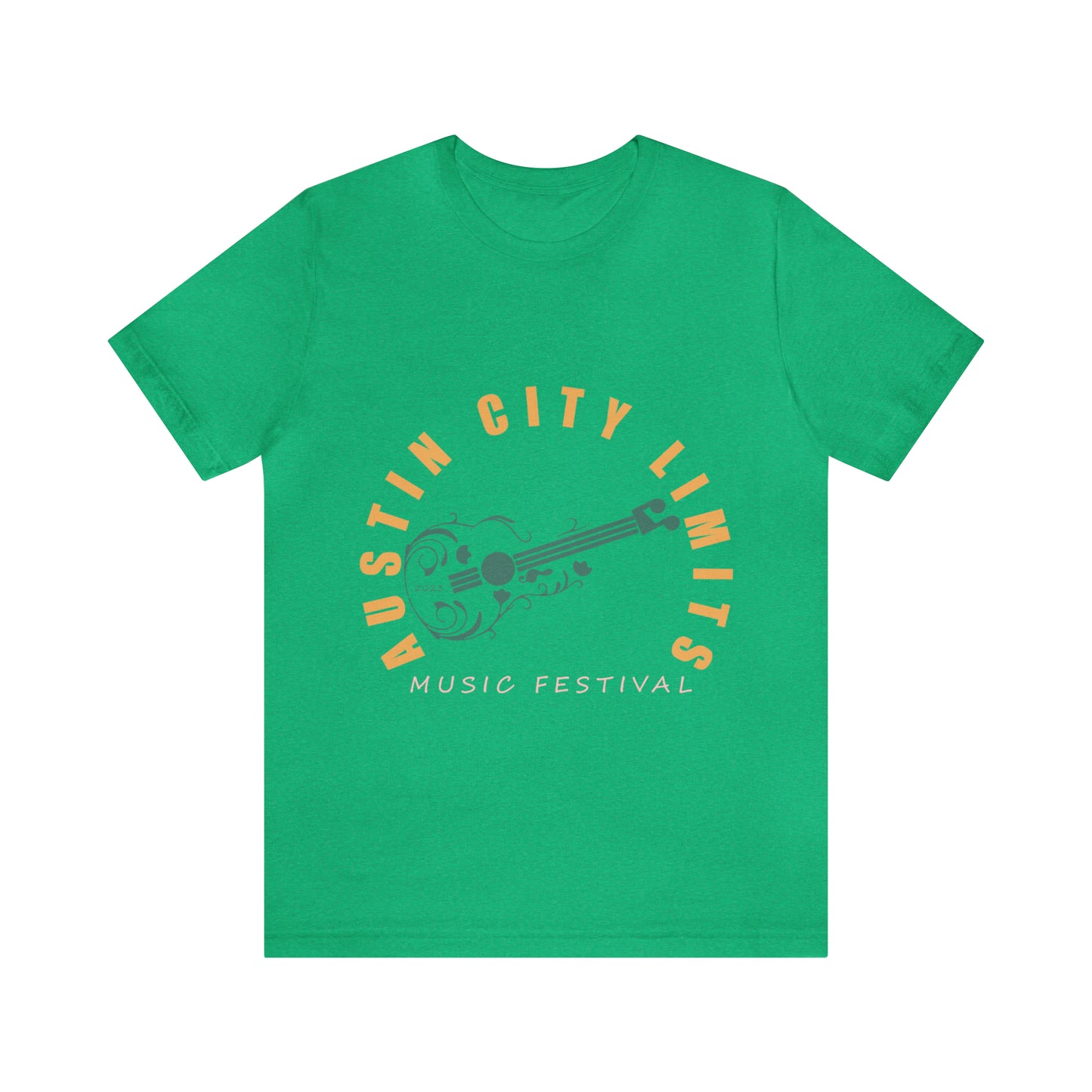 Austin - ACL - Guitar Circle Text - Unisex Jersey Short Sleeve Tee