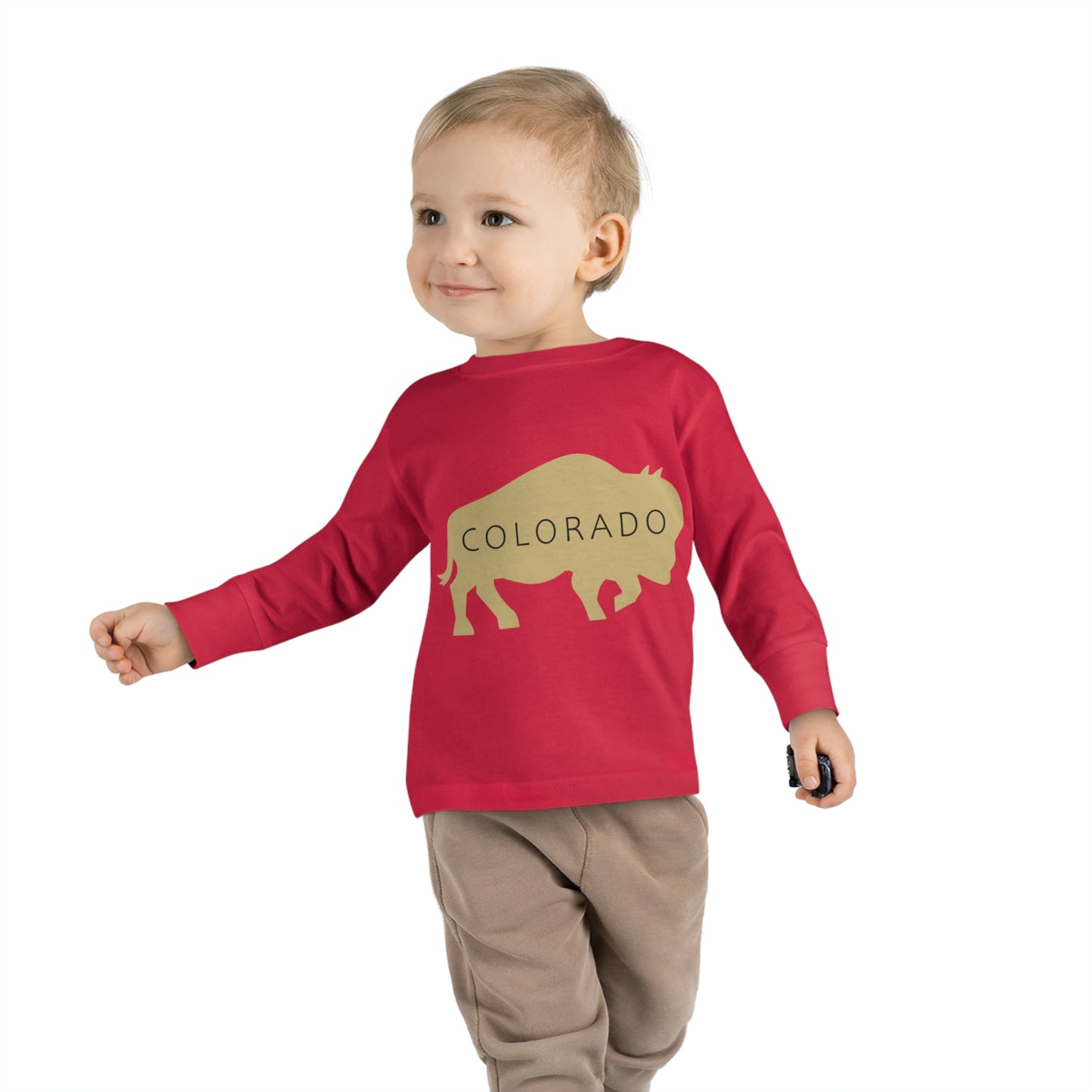 Colorado - Buffalo Silhouette - Toddler Long Sleeve Tee