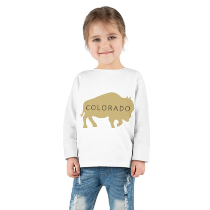 Colorado - Buffalo Silhouette - Toddler Long Sleeve Tee