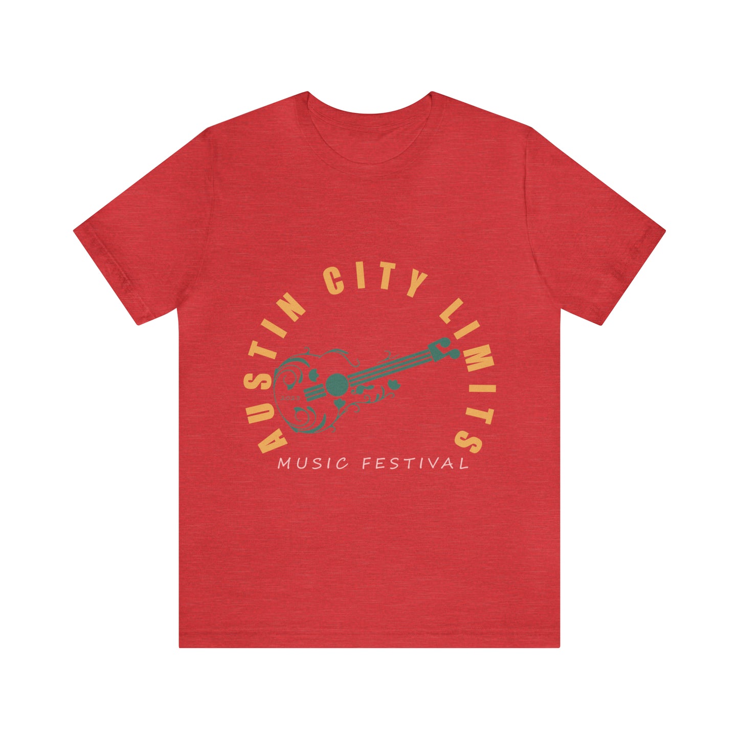 Austin - ACL - Guitar Circle Text - Unisex Jersey Short Sleeve Tee