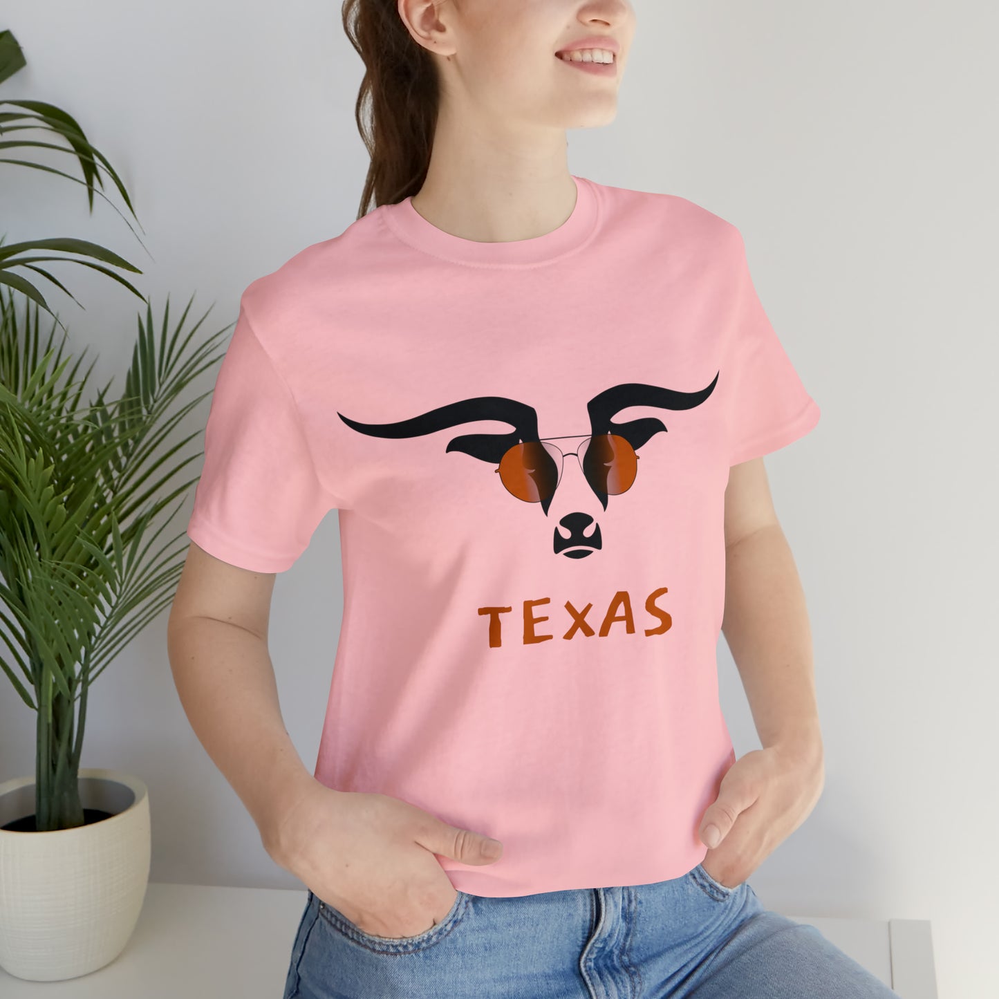 Texas - Longhorn Sunglasses - Unisex Jersey Short Sleeve Tee