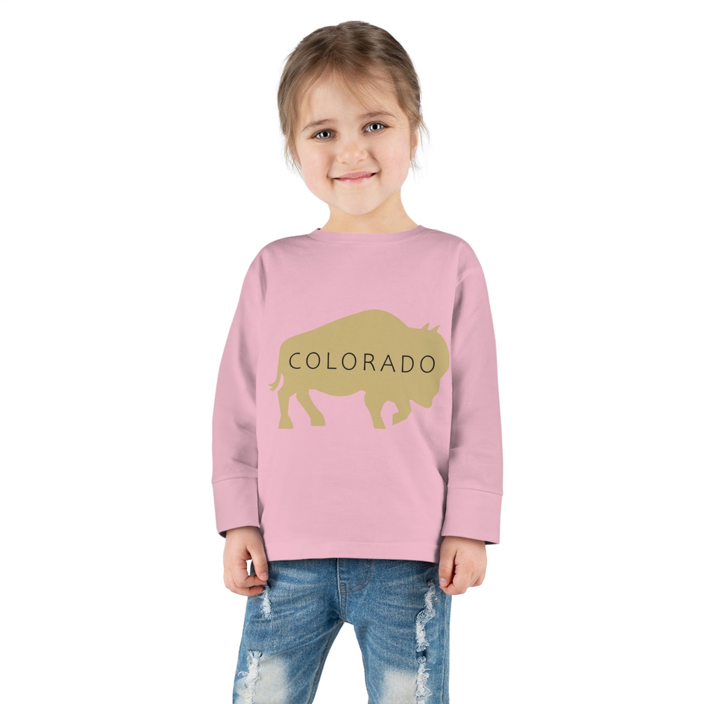 Colorado - Buffalo Silhouette - Toddler Long Sleeve Tee