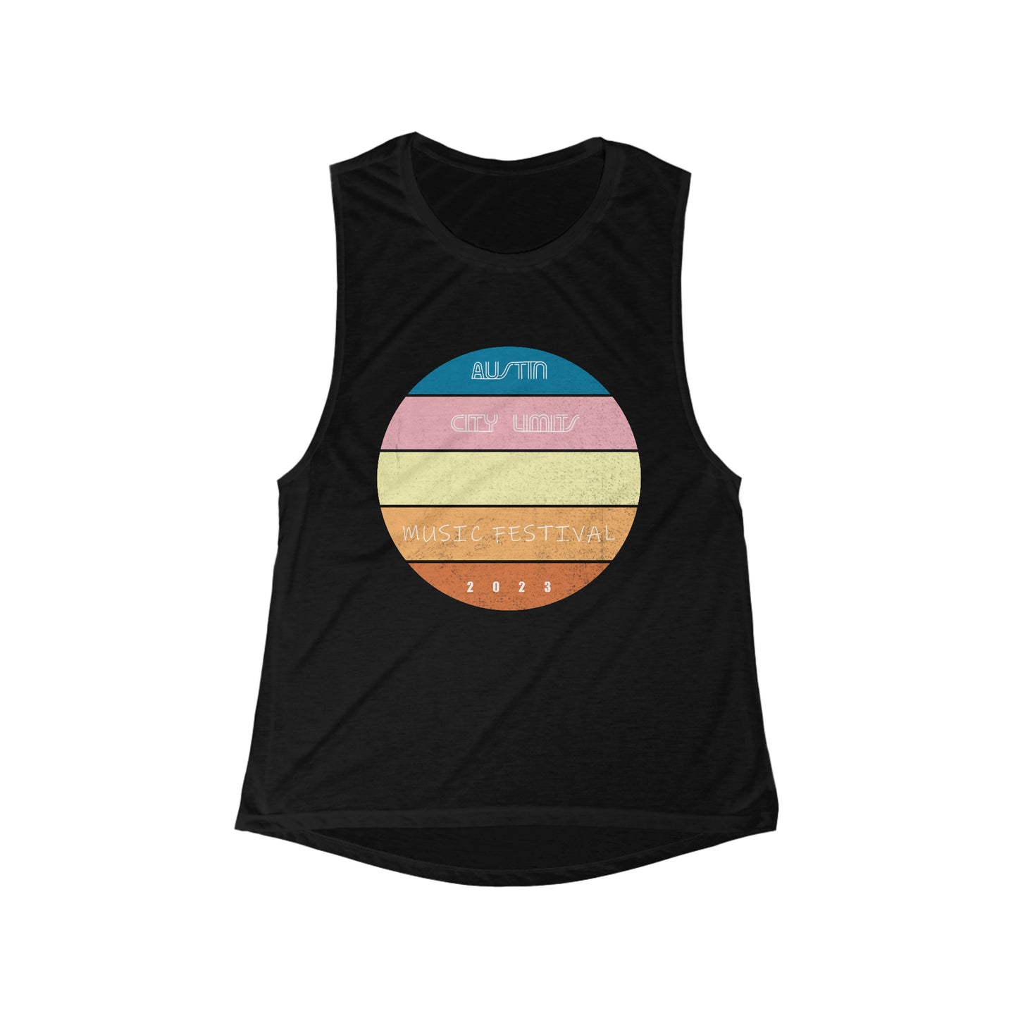 Austin - ACL - Sunset - Women's Flowy Scoop Muscle Tank