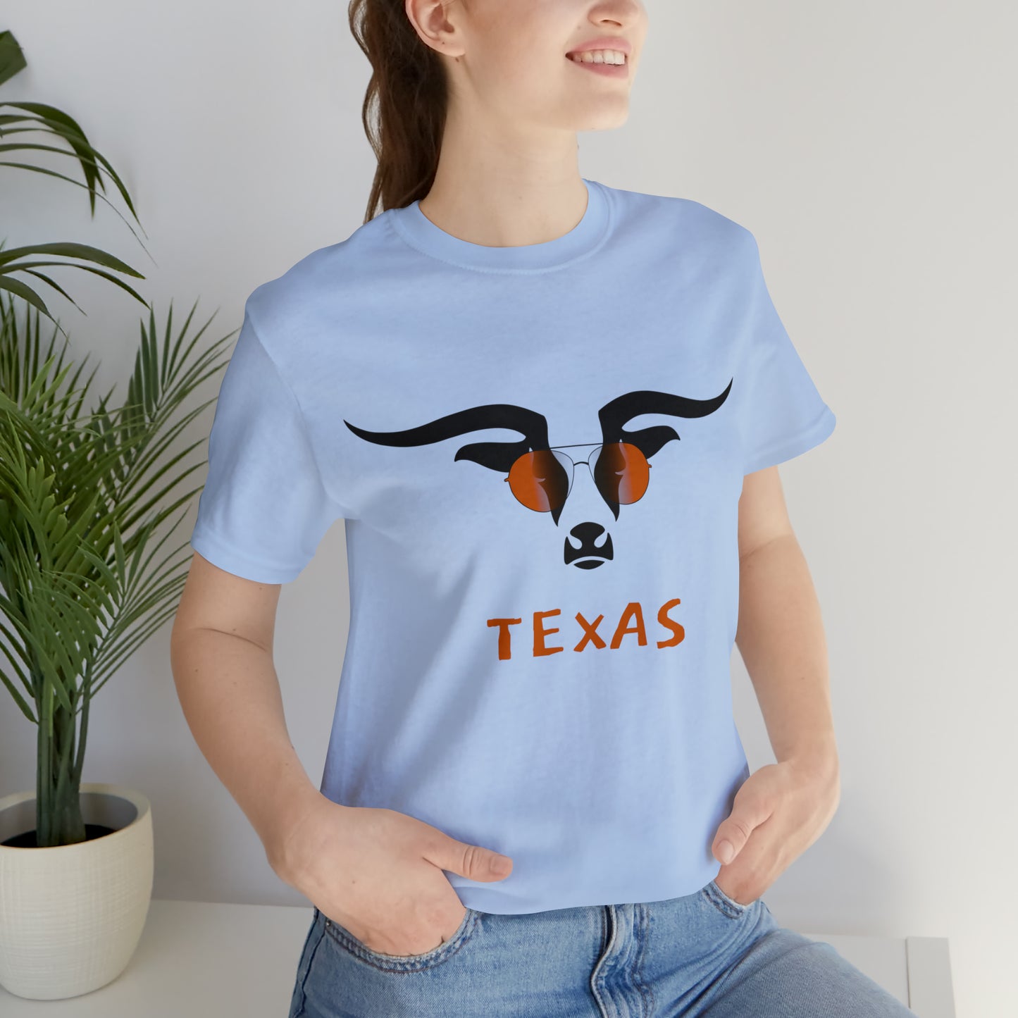 Texas - Longhorn Sunglasses - Unisex Jersey Short Sleeve Tee