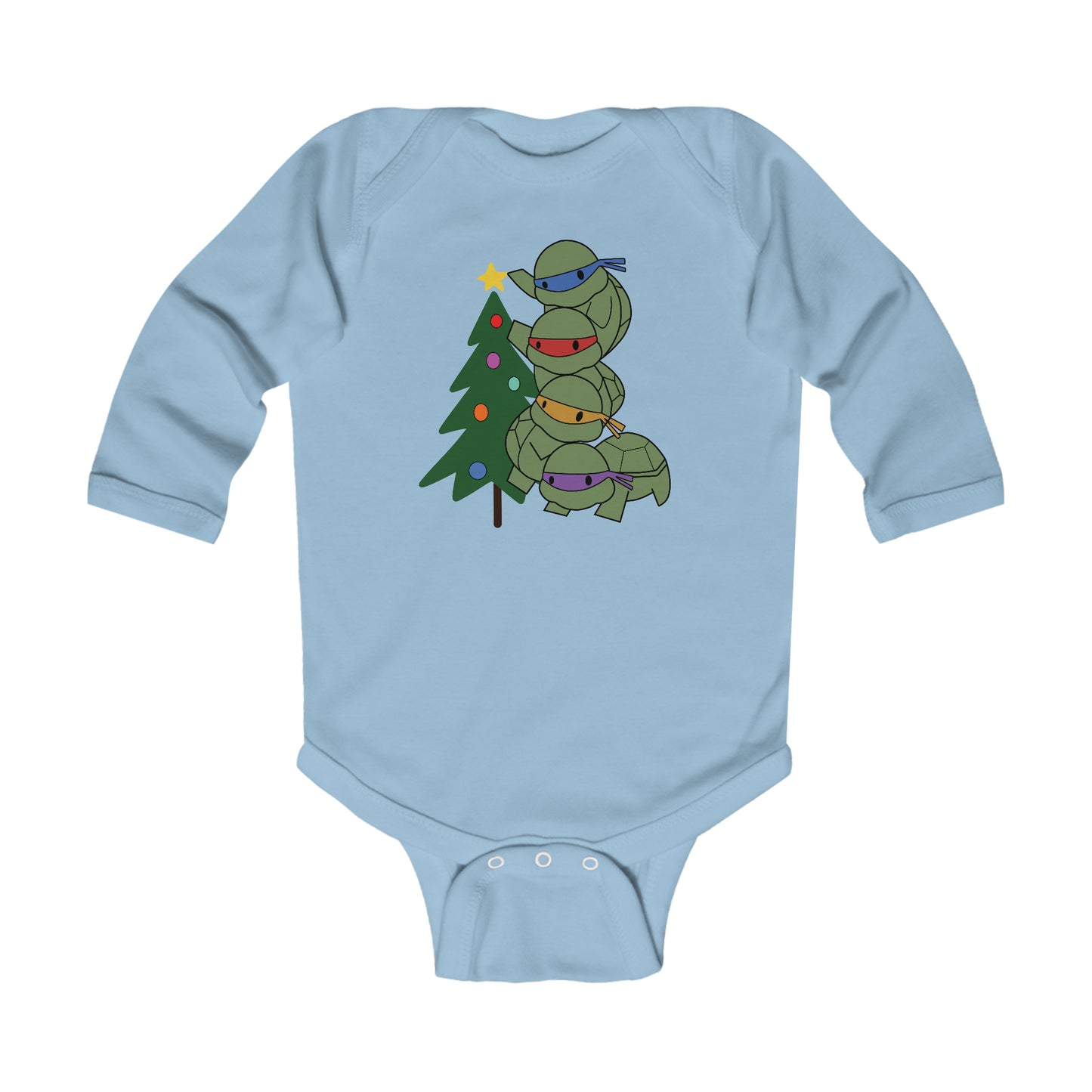 Christmas - Turtle and Tree - Infant Long Sleeve Bodysuit