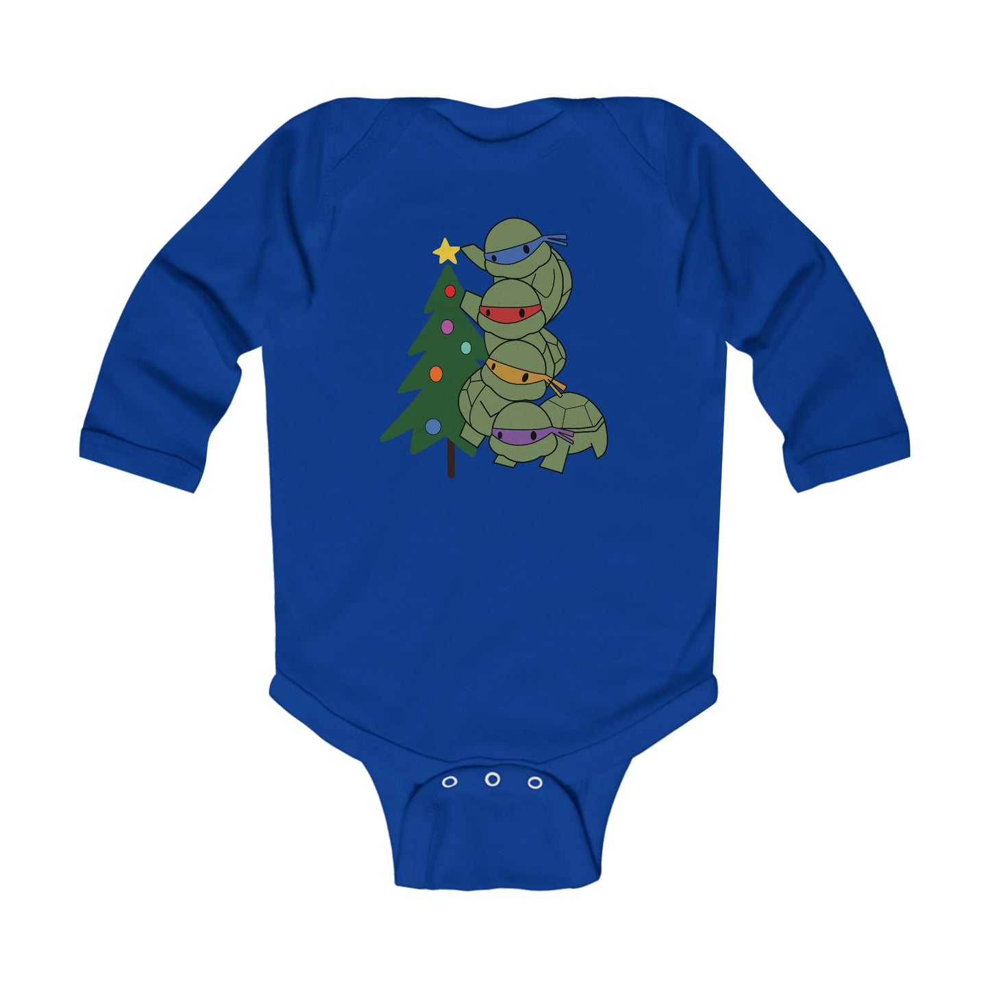 Christmas - Turtle and Tree - Infant Long Sleeve Bodysuit