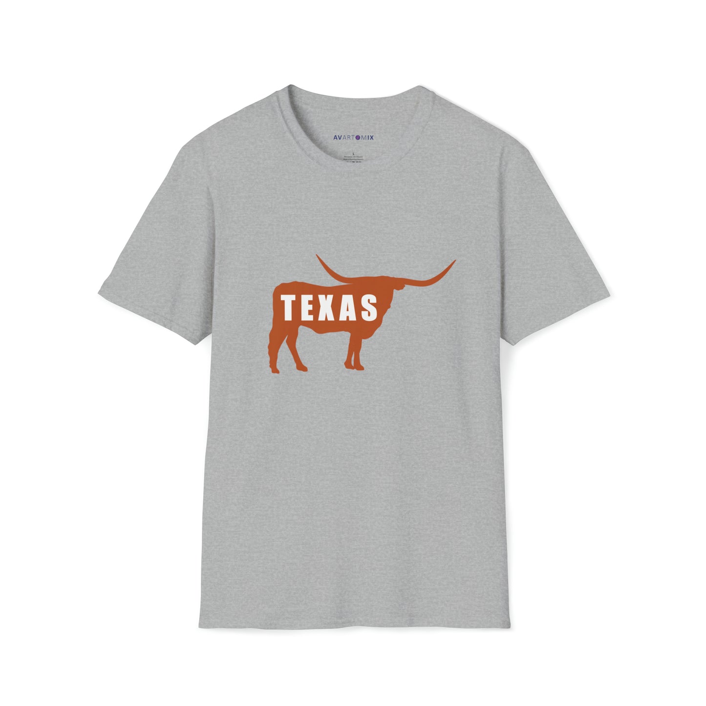 Texas - Longhorn Silhouette - Unisex Softstyle T-Shirt