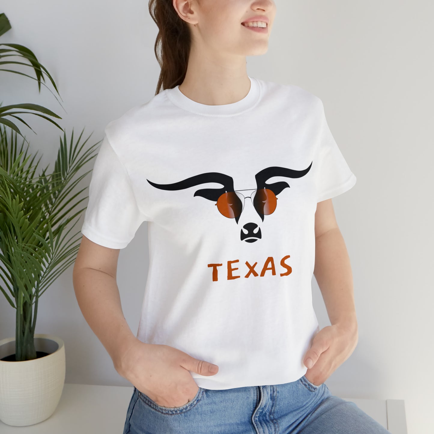 Texas - Longhorn Sunglasses - Unisex Jersey Short Sleeve Tee