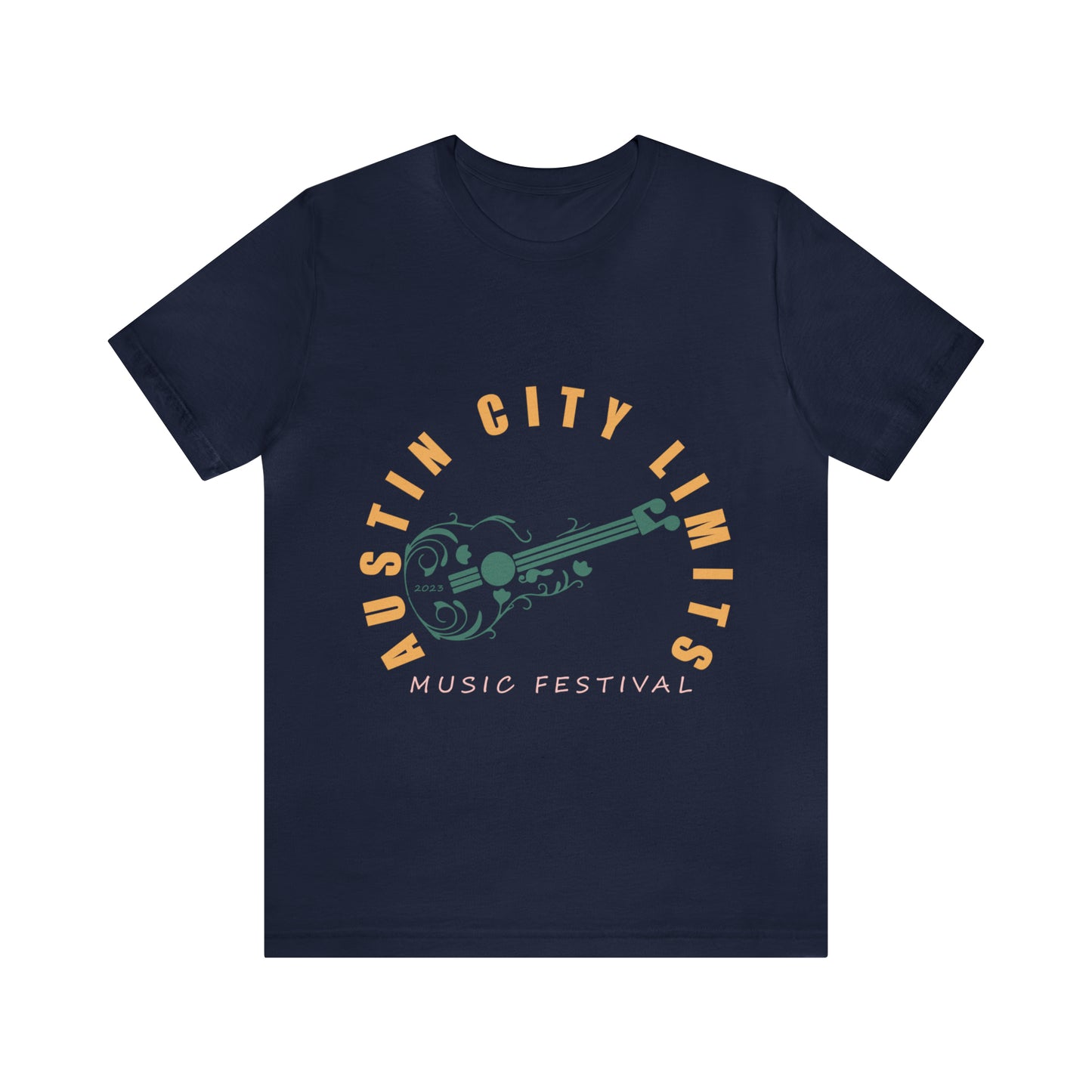 Austin - ACL - Guitar Circle Text - Unisex Jersey Short Sleeve Tee