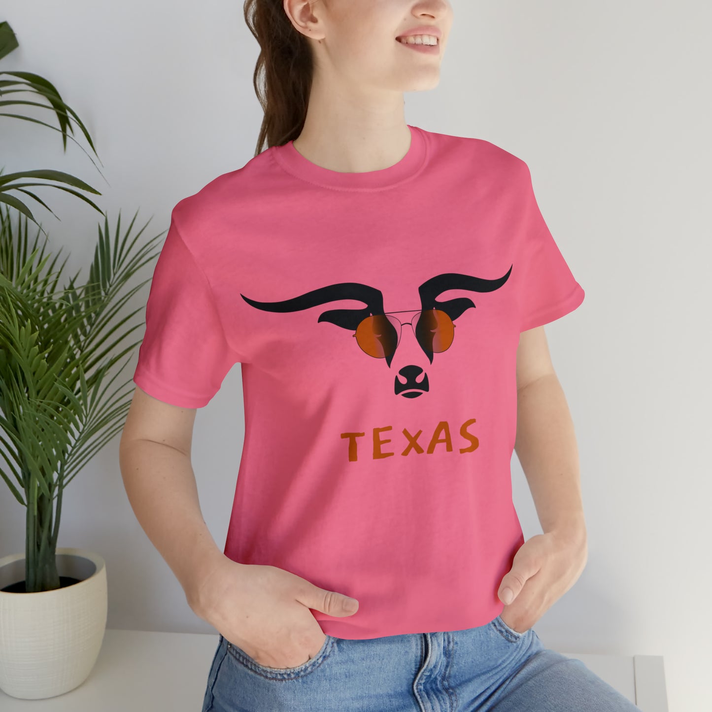 Texas - Longhorn Sunglasses - Unisex Jersey Short Sleeve Tee