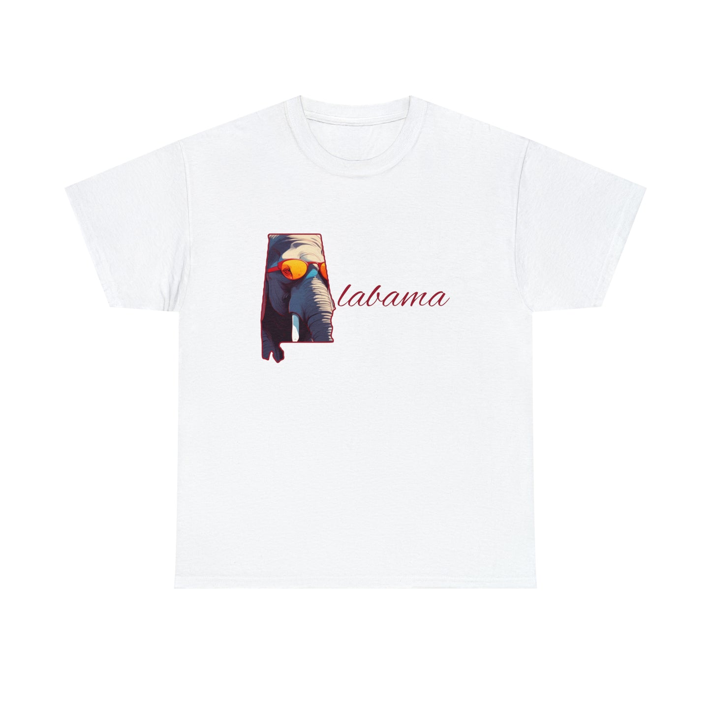 Alabama - Elephant State Outline - Unisex Heavy Cotton Tee